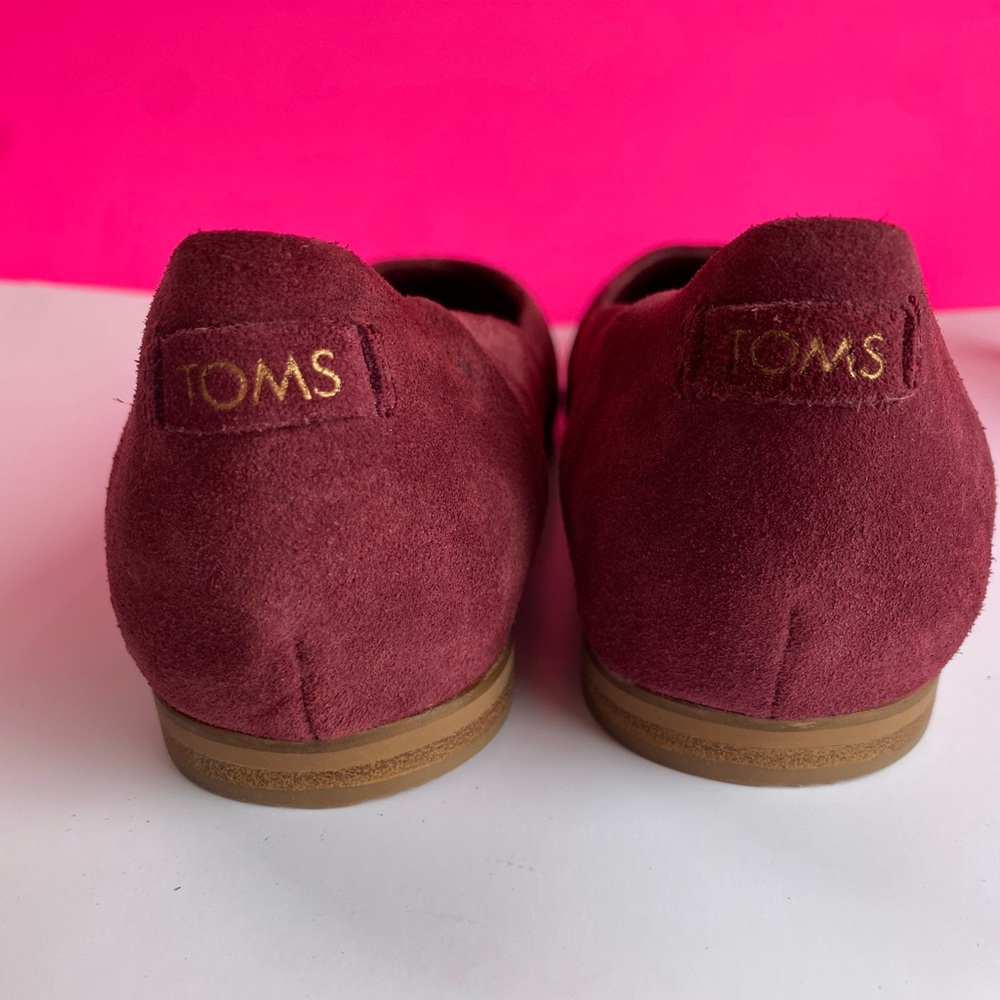 TOMS women’s Jutti Neat flats in suede Burgundy 6 - Picture 6 of 14